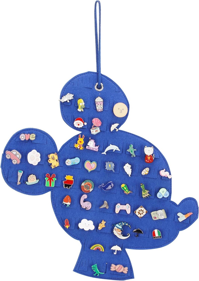 JOYMOMO Hanging Brooch Organizer - Enamel Pin Display, Cute Cartoon Shape Storage Holder for Brooch Pins (Blue-mouse) - Image 1